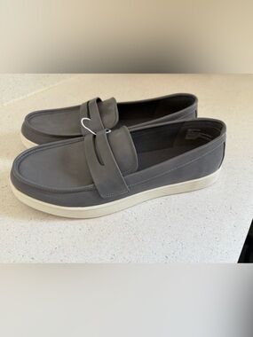 Avenue Gray Slip-On Loafers with Cream Sole